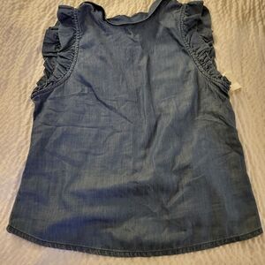GAP 1969 Denim Ruffle Sleeve Blouse